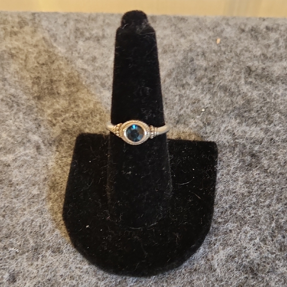 Silver Ring with Blue Gemstone